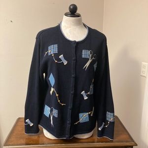 COPY - Christopher & Banks hand embroidered cardigan, size XL.